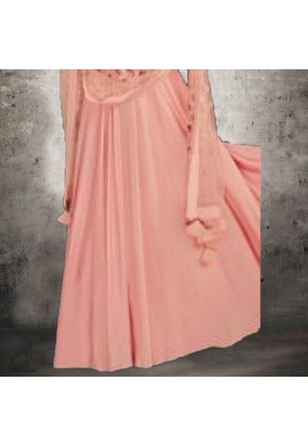 Light Peach Color Designer Floor Touch Salwar Suit (She Salwar 545)