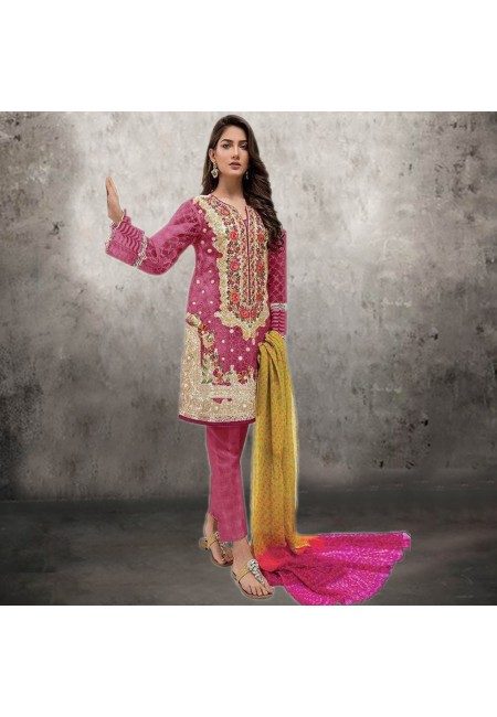 Fuchsia Pink Color Embroidery Salwar Suit (She Salwar 532)