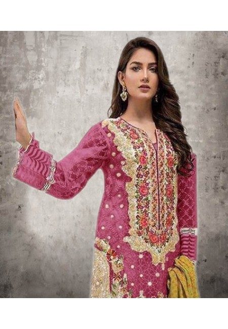 Fuchsia Pink Color Embroidery Salwar Suit (She Salwar 532)