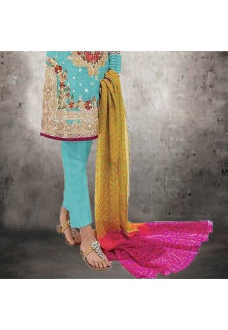 Sea Green Color Embroidery Salwar Suit (She Salwar 535)