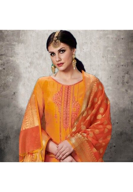 Orange Color Designer Salwar Suit (She Salwar 554)