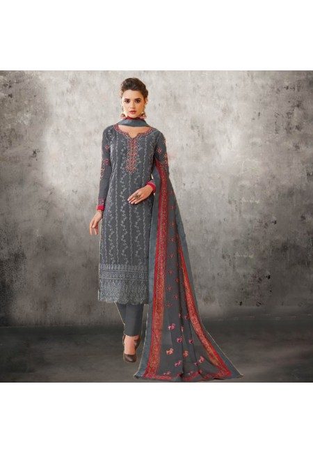 Grey Color Designer Salwar Suit Set (She Salwar 577)