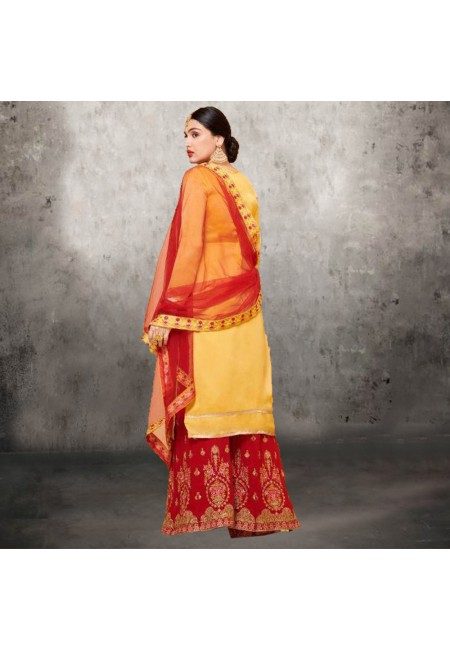 Golden Yellow Color Designer Sharara Salwar Suit (She Salwar 583)