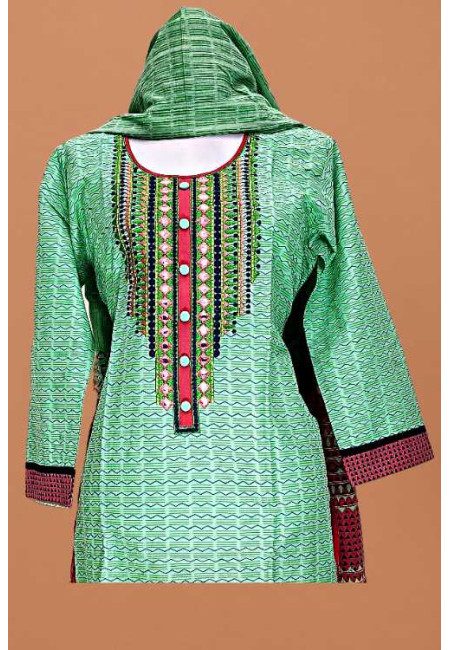 Magic Mint Green Color Embroidery Linen Salwar Suit (She Salwar 598)