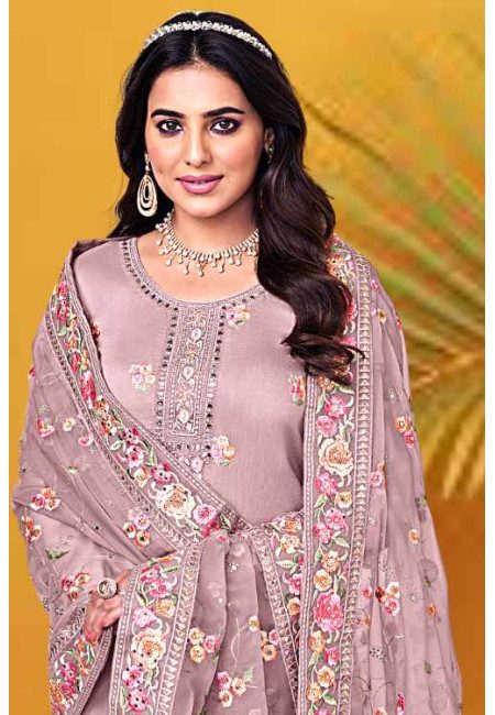 Lavender Color Designer Embroidery Salwar Suit (She Salwar 635)