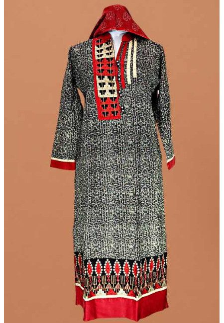 Deep Grey Color Embroidery Linen Salwar Suit (She Salwar 624)