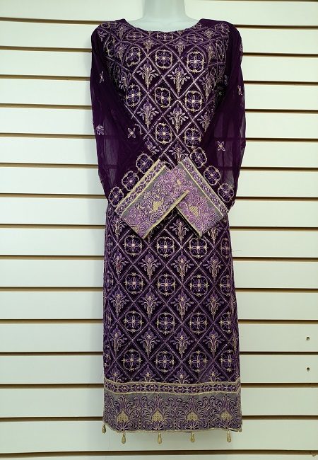 Deep Purple Color Pakistani Designer Salwar Suit Set (She Salwar 569)