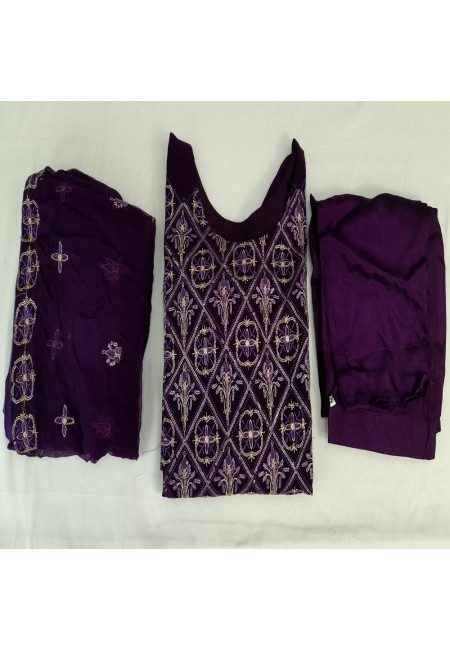 Deep Purple Color Pakistani Designer Salwar Suit Set (She Salwar 569)