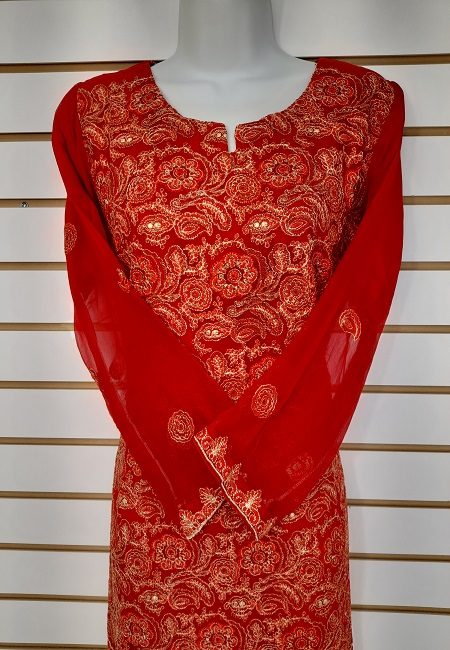 Red Color Pakistani Designer Salwar Suit Set (She Salwar 568)