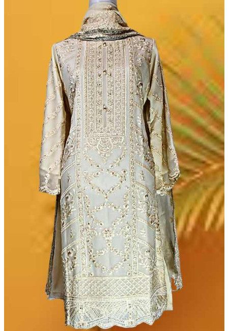 Stone Green Color Designer Embroidery Chiffon Pakistani Salwar Suit (She Salwar 632)