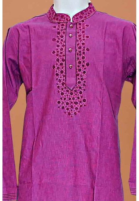 Magenta Color Cotton Punjabi (She Punjabi 693)
