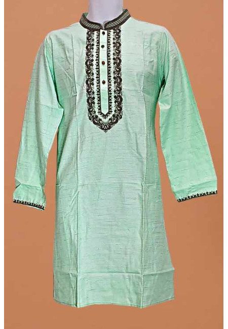 Light Green Color Cotton Punjabi (She Punjabi 694)