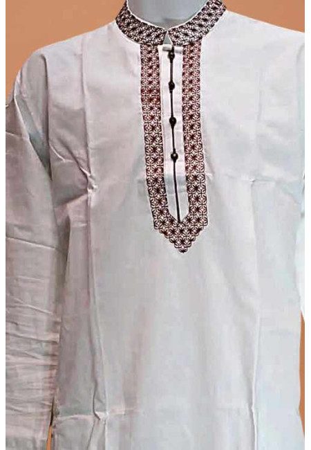 White Color Cotton Punjabi (She Punjabi 695)