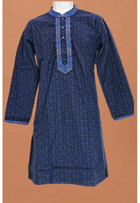 Navy Blue Color Cotton Printed Punjabi (She Punjabi 697)