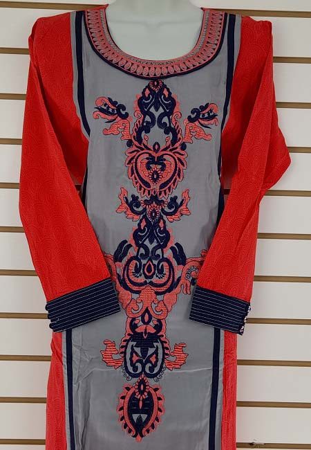 Red & Grey Color Boutique Suit Set (She Boutique Suits 523)