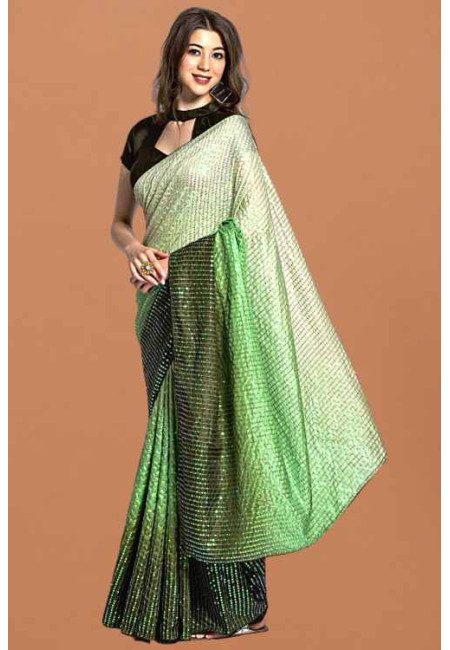 Green Color Designer Chinon Party Wear Saree (She Saree 1815)