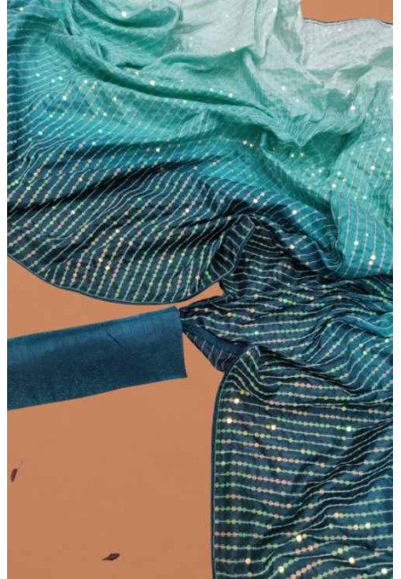 Sea Green Color Designer Chinon Party Wear Saree (She Saree 1813)
