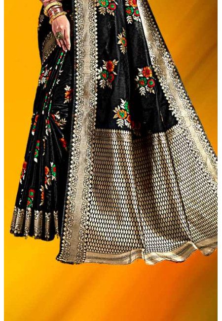 Black Color Fancy Kosha Silk Saree (She Saree 1984)