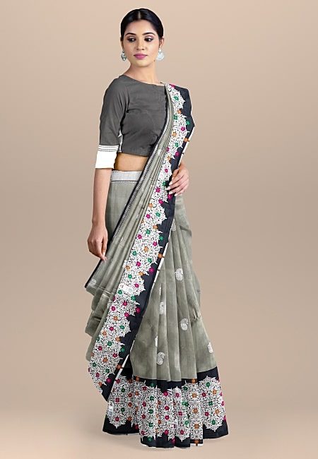 Grey Color Designer Katan Silk Saree (She Saree 1035)