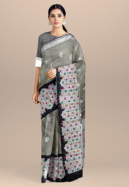 Grey Color Designer Katan Silk Saree (She Saree 1035)