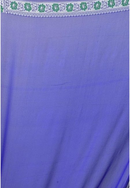 Robin Blue Color Designer Pure Khaddi Georgette Saree (She Saree 1091)