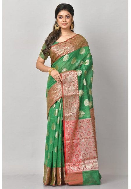 Green Color Kora Silk Saree (She Saree 1089)