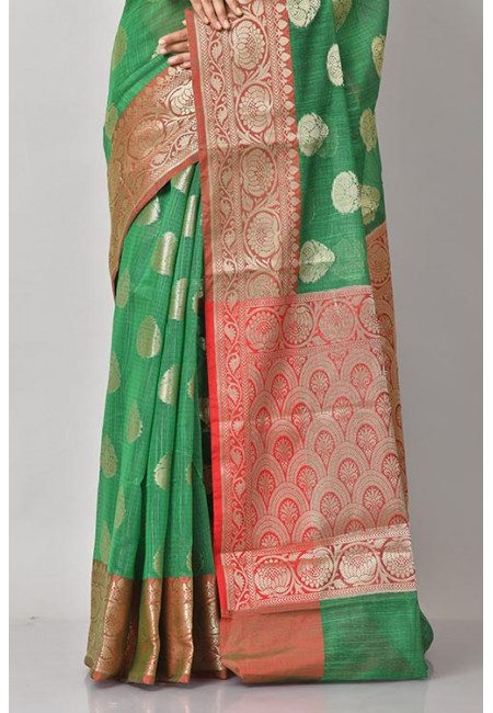 Green Color Kora Silk Saree (She Saree 1089)