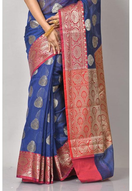 Deep Royal Blue Color Kora Silk Saree (She Saree 1074)