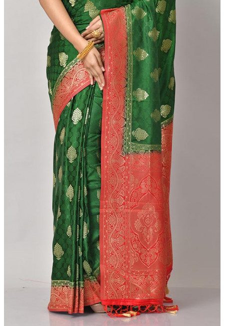 Deep Green Color Manipuri Silk Saree (She Saree 1077)