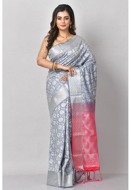 Grey Color Mysore Silk Saree (She Saree 1064)