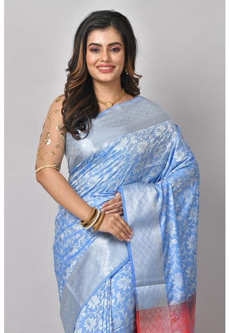 Sky Blue Color Mysore Silk Saree (She Saree 1066)