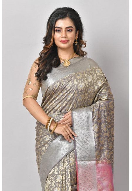 Grey Color Mysore Silk Saree (She Saree 1067)