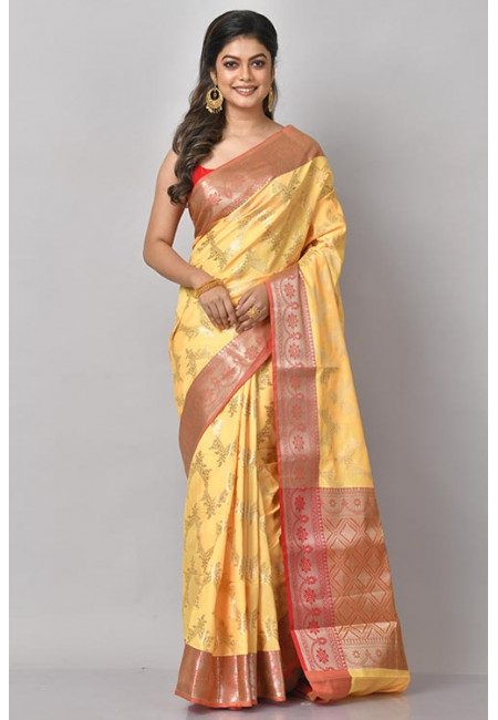 Light Yellow Color Mysore Silk Saree (She Saree 1071)