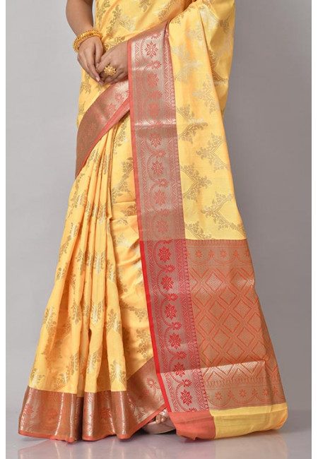 Light Yellow Color Mysore Silk Saree (She Saree 1071)