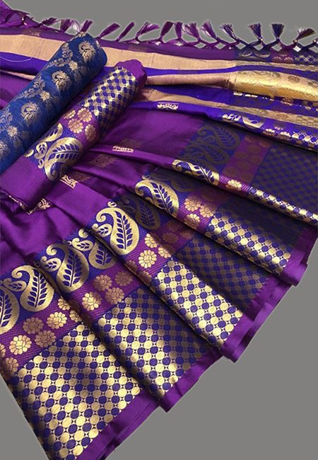 Purple Color Fancy Silk Saree (She Saree 647)