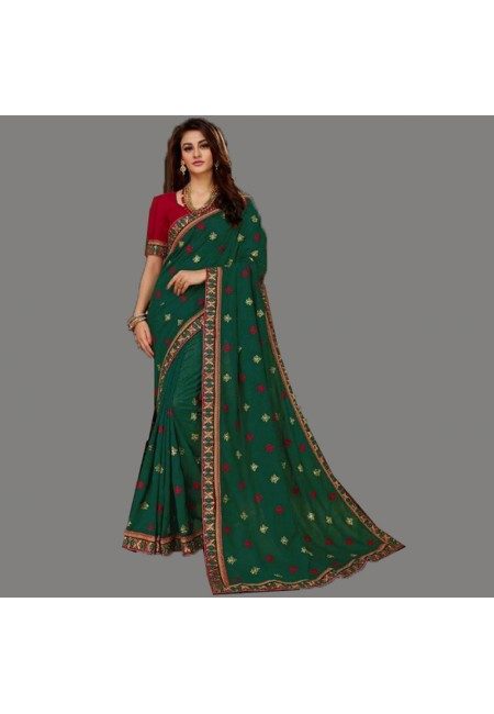 Green Color Designer Silk Saree (She Saree 592)