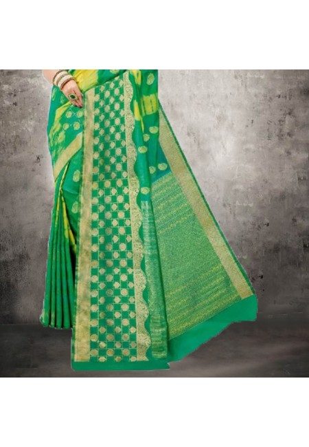 Green Color Bhagalpuri Silk Saree (She Saree 611)