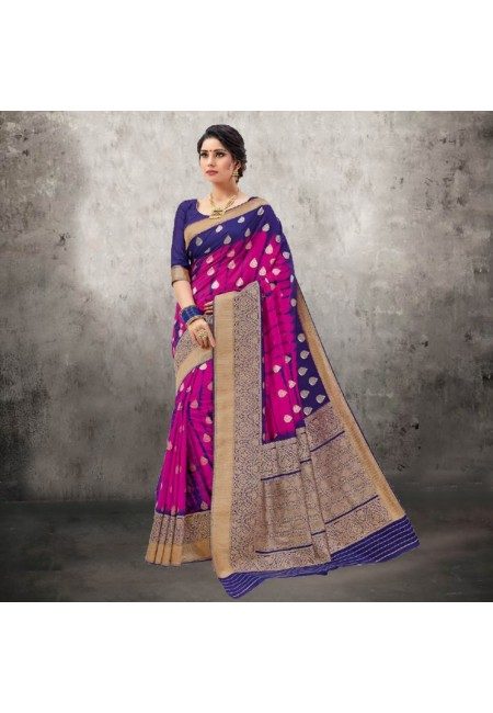 Magenta Color Bhagalpuri Silk Saree (She Saree 614)
