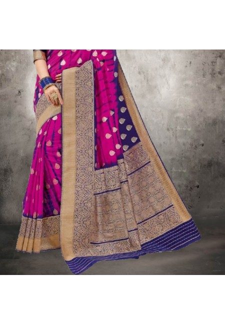 Magenta Color Bhagalpuri Silk Saree (She Saree 614)
