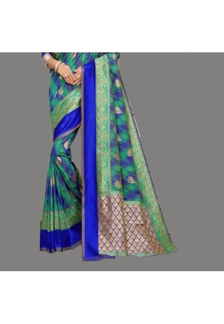 Multi Color Semi Katan Silk Saree (She Saree 686)