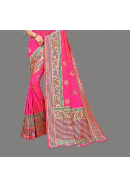 Pink Color Semi Katan Silk Saree (She Saree 689)