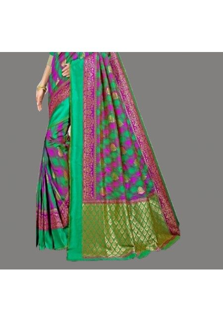 Multi Color Semi Katan Silk Saree (She Saree 690)