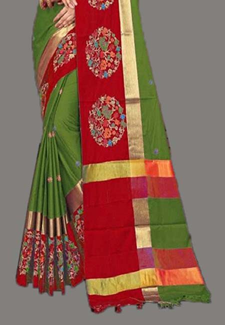 Pista Green Color Cotton SIlk Saree (She Saree 762)