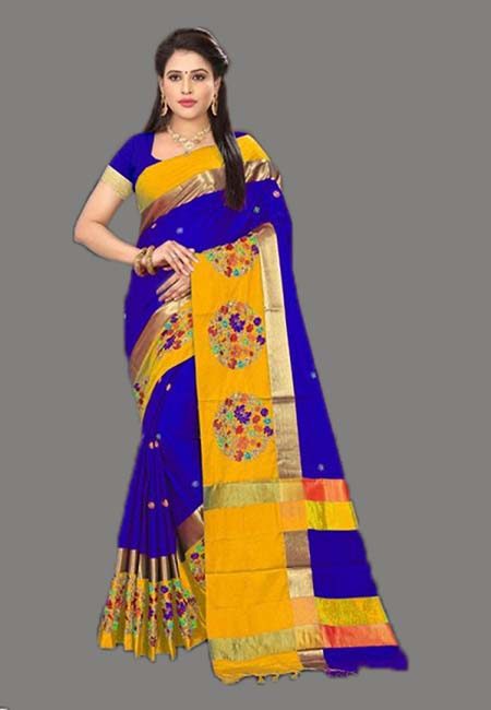 Royal Blue Color Cotton SIlk Saree (She Saree 764)