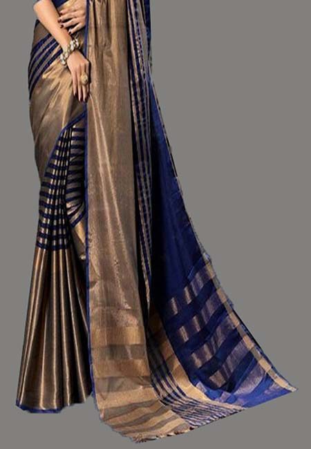 Deep Blue Color Cotton Silk Saree (She Saree 730)