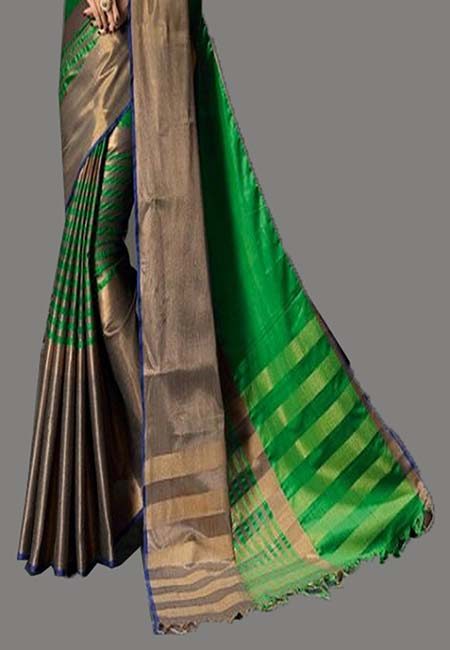Parrot Green Color Cotton Silk Saree (She Saree 731)