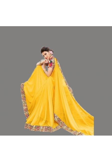 Yellow Color Designer Chiffon Saree (She Saree 667)