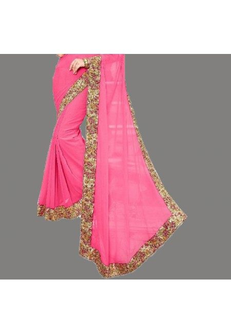 Pink Color Designer Chiffon Saree (She Saree 669)
