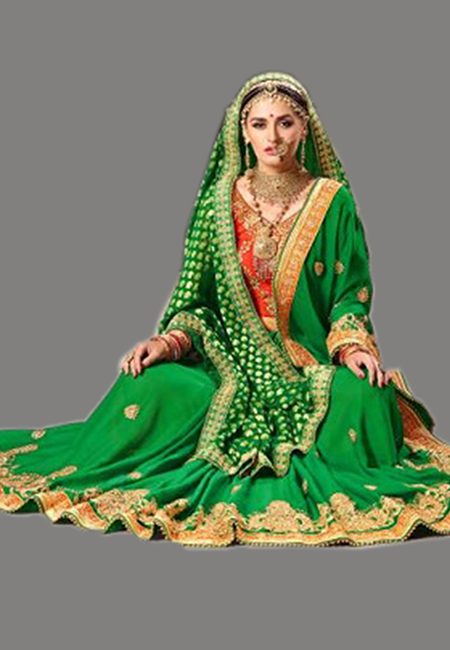 Green Color Designer Chiffon Saree (She Saree 639)