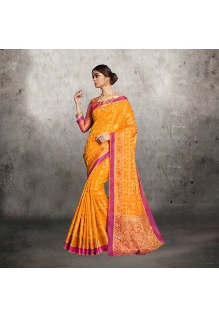 Orange Color Fancy Silk Saree (She Saree 604)